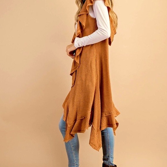 BOHO SWEATER OPEN JACKET WITH HOOD & POCKETS - Picture 5 of 8